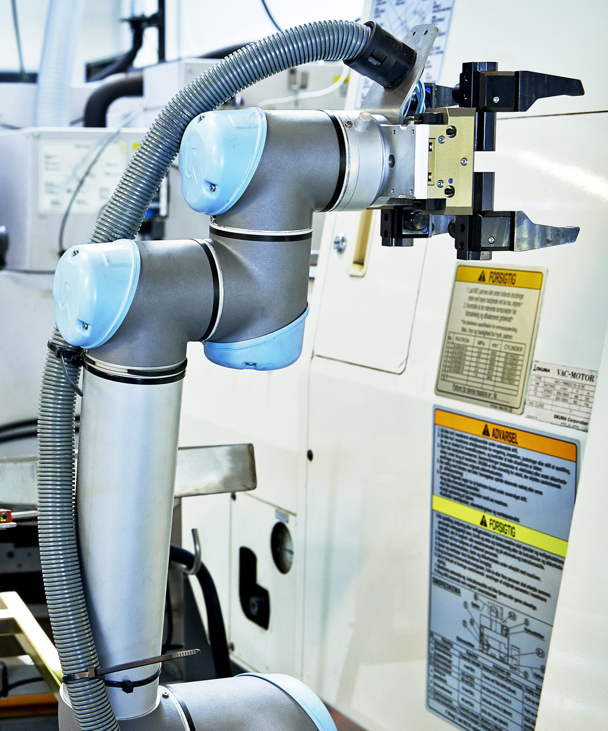 UR collaborative robot autonomously working on test system