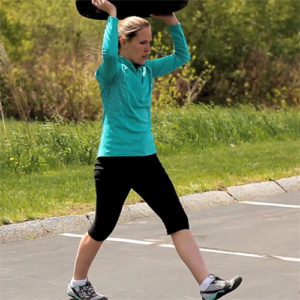 Teradyne employee working out during company-sponsored fitness class
